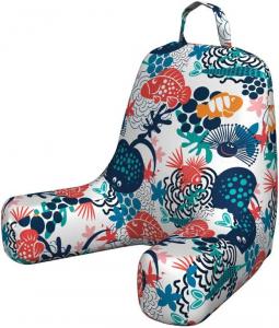 Чехол для подушки для чтения Lunarable Aquarium, с изображением ската и рыбок в форме сердца, выполненный в стиле рисунка подводного сообщества, мягкий чехол для кровати без наполнителя, маленький размер, разноцветный., Multicolor