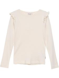 Детская футболка с длинным рукавом "LS Rib-Girl" бежевого цвета Minymo