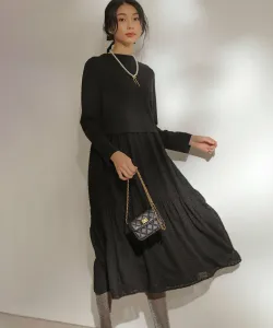 Волосатое комбинированное платье Suite L, цвет Black [005]