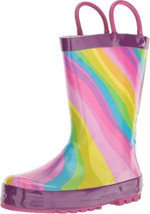 Детские водонепроницаемые резиновые сапоги Western Chief с принтом и удобными ручками для надевания, Rainbow