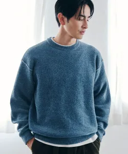 Двусторонний мягкий на ощупь вязаный пуловер из мохера Coen, цвет Turquoise