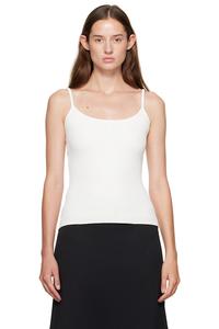 Courrèges Белая трикотажная майка в рубчик из коллекции Reedition