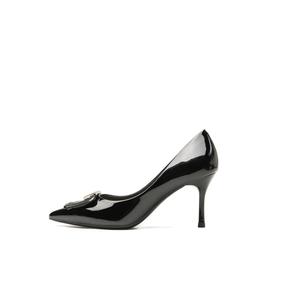 QITUMAUL Стройные каблуки на высоком каблуке женские - черный[Высота каблука 7,5 см], цвет Black[Heel Height 7.5cm]