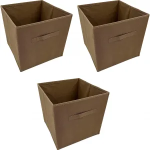 Ящик для хранения ADOB «складные коробки», (комплект, 3 шт.), включая ручку, коричневый