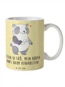 Кружка с инсулиновой помпой Панда и надписью пастельно-желтого цвета Mr. & Mrs. Panda