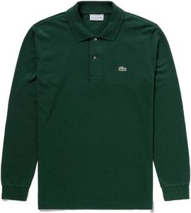 Официальная поло-рубашка Lacoste Original Fit с длинным рукавом, модель L1312, темно-зеленый