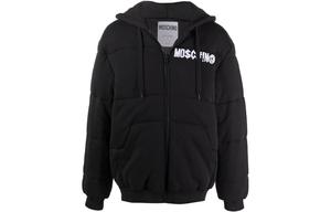 MOSCHINO Пуховик с капюшоном однотонный мужской Black