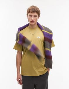 Свободная хлопковая футболка цвета ивы Calvin Klein Jeans