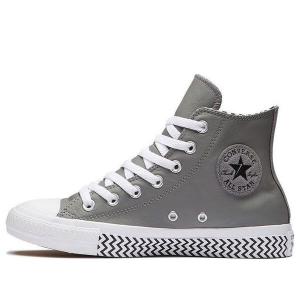 Кроссовки chuck taylor all star high top leather grey white Converse, серый
