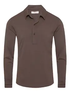 Рубашка-поло Sebastian с длинными рукавами из мериносовой шерсти Orlebar Brown, коричневый