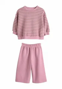 Спортивный костюм с длинными рукавами и широкими штанинами Next, Pink Stripe