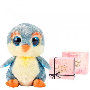 Плюшевая кукла Fisher Gray Penguin высотой 15 см Ty