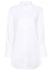 Рубашка с нашивкой-логотипом и съемными манжетами TWINSET, белый