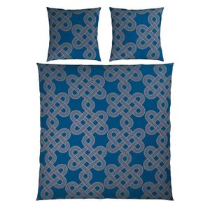 Постельное белье из атласа, 200x200 см, сине-песочный Novel, синий/песочный