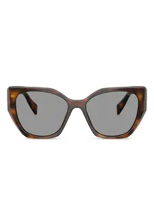 Солнцезащитные очки с геометрической оправой Prada, коричневый