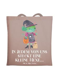 Mr. & Mrs. Panda Джутовая сумка на Хэллоуин с изображением ведьмы и надписью пастельно-коричневого цвета