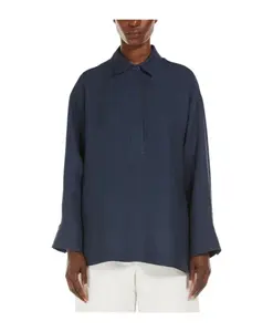 Льняная рубашка поло Varese Max Mara Studio, синий