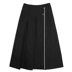 Повседневная длинная юбка женская умеренной длины плиссированная ELLE, черный