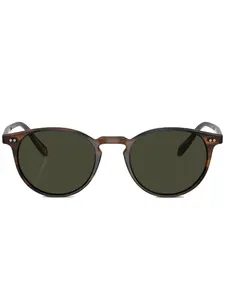 Солнцезащитные очки Riley в круглой оправе Oliver Peoples, коричневый