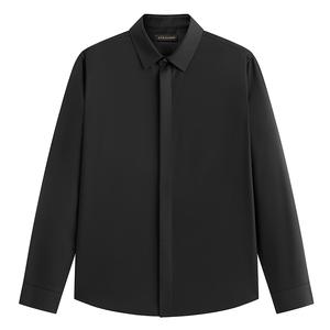 PEACEBIRD MEN Рубашка Unisex Black 1 Lapel Moderate