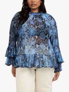 Fashion Szn блузка с длинными рукавами и высоким воротником для полных FASHION SZN Curve