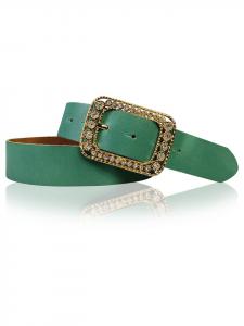 Ремень FRONHOFER Damengürtel goldene Strassschnalle, цвет Jade