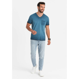 Базовая футболка V-NECK WITH POCKET  Ombre, темно-синий