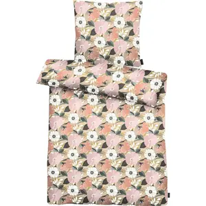 Постельное белье APELT «Smilla», скандинавские цветы, нарисованные цветы в скандинавском стиле, цвет apricot