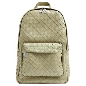 Серебристая отделка Кожаная сумка-рюкзак среднего размера мужская пещерно-зелёная Bottega Veneta