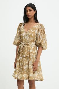 Платье с шелком Answear.Lab, бежевый