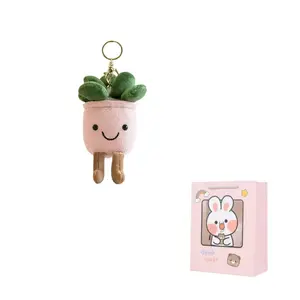 Милый подвесной плюшевый цветочный суккулент в горшочке с куклой, высота 15см CHONGRONGLIANYU, розовый