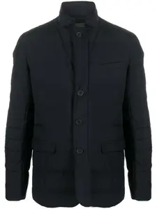 Стеганая куртка на пуговицах Herno, синий