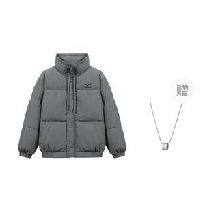 Mizuno Пуховик унисекс серый с ожерельем, Gray, Comes with Necklace