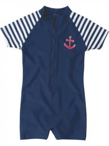 Playshoes Цельный купальник с защитой от УФ-излучения, морской стиль, темно-синий/белый