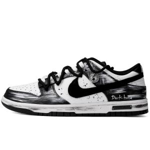 Nike Кроссовки для скейтбординга Dunk Defeat Frontier Horse Abrasion Resistant Low top Unisex черно-белые