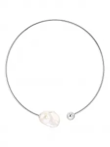 Чокер с жемчугом Obsidian, серебристый