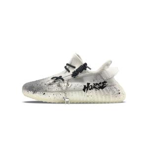 Yeezy Boost 350 V2 устойчивые к истиранию низкие повседневные кроссовки unisex Adidas Originals, черный/белый