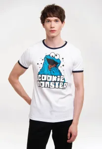Logoshirt Футболка "Cookie Monster" с контрастными манжетами, синий