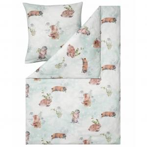 Мягкое фланелевое постельное белье Estella Hermann jade 135х200 см + 80х80 см