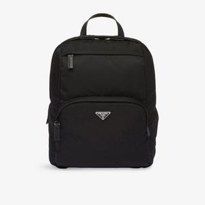 Рюкзак Prada тканый с логотипом, черный