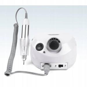 Профессиональная дрель для ногтей Rosfix "Белый тигр" мощностью 65 Вт с ножной педалью + белые фрезы, inna