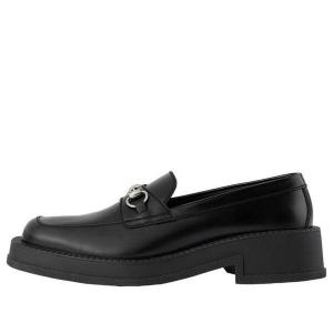 Кроссовки chunky loafer horsebit 'black leather' Gucci, черный