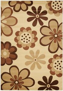 Ковер SAFAVIEH, 79 x 153 см, Porcello Collection, Ivory & Brown, современный дизайн, не линяет и прост в уходе, идеален для помещений с высокой проходимостью: прихожая, гостиная, спальня (PRL4812A)