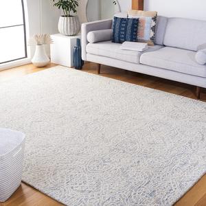 Ковер SAFAVIEH, 305 x 427 см, Metro Collection, Light Blue/Ivory, геометрический рисунок, идеален для помещений с высокой проходимостью в гостиной, спальне, столовой (MET998L)