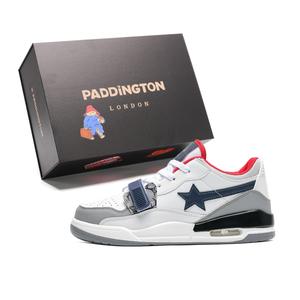 Paddington Bears Износостойкие унисекс скейтерские кроссовки лоу-топ бело-сине-красные, цвет White Blue Red