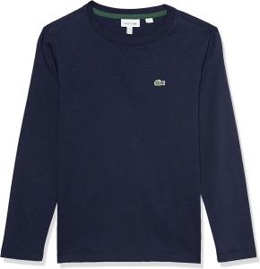Футболка Lacoste Unisex-Adult с длинным рукавом и круглым вырезом, хлопковая, Marine