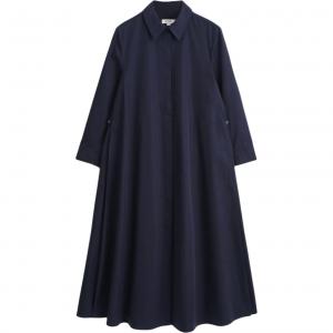 COS Женское платье с длинными рукавами navy blue