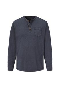 Рубашка Henley с длинными рукавами и пуговицами PADDOCK'S, темно-синий