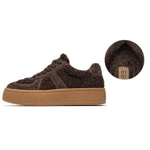 Женские скейтерские кроссовки EBLAN коричневые (с флисовой подкладкой)