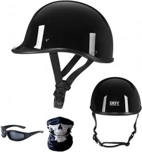 Полушлем YMKJGZS винтажный, черный